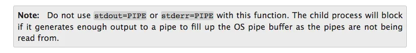 Подпроцесс Python - stdout=PIPE или stderr=PIPE